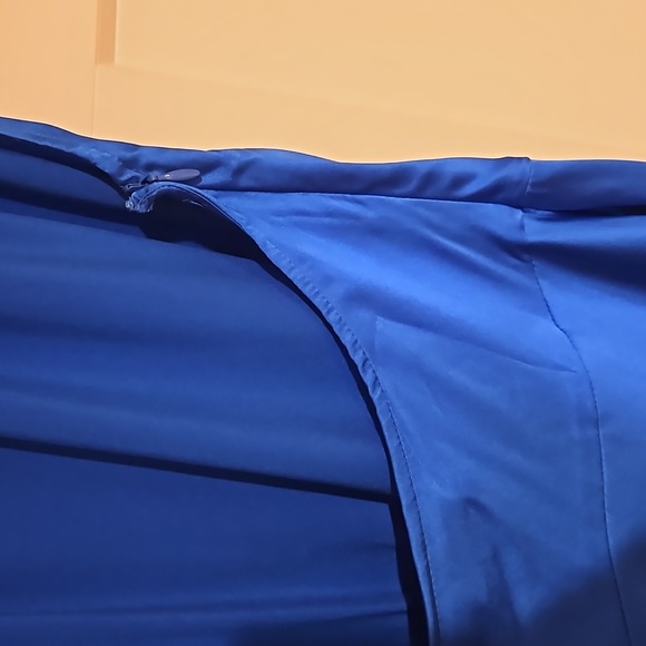 NWT Halter Neck-Tie Hi-Low Silk Midi Dress (Sapphire Blue) - Silk Maison - Picture 13 of 14